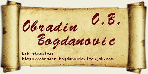 Obradin Bogdanović vizit kartica